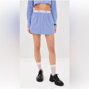 HOMMEGIRLS Shirttail Mini Skirt. SizeS. BNWT. Made In Italy.